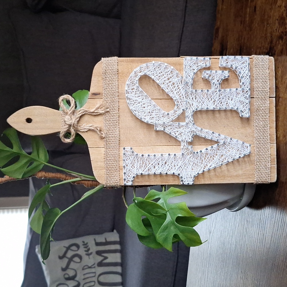 LOVE Handmade Nail Art on Hanging Cutting Board